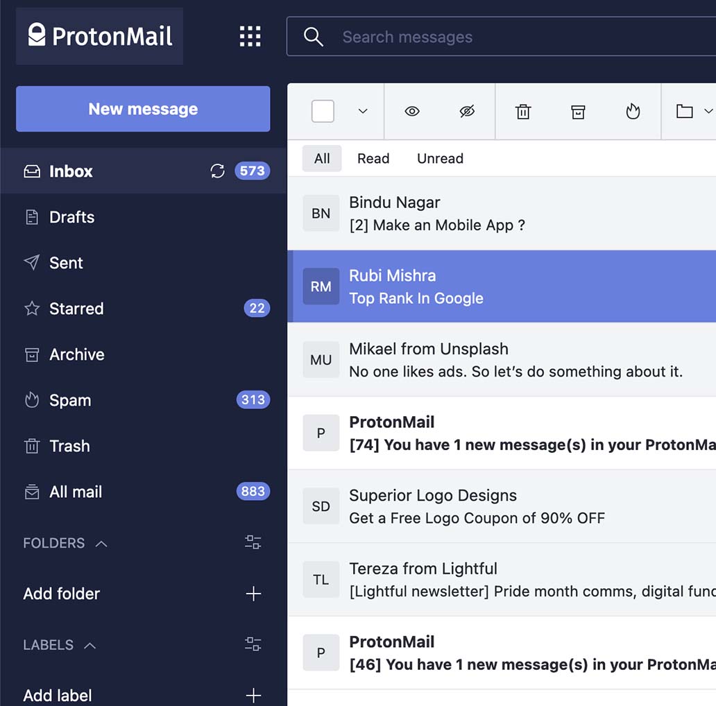 Hackear a caixa de correio do ProtonMail