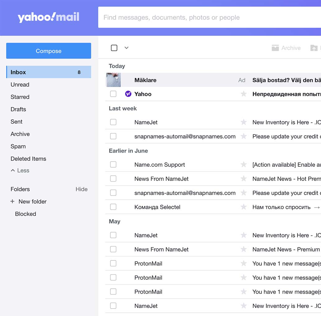 Aplicação de pirataria do Yahoo! Mail
